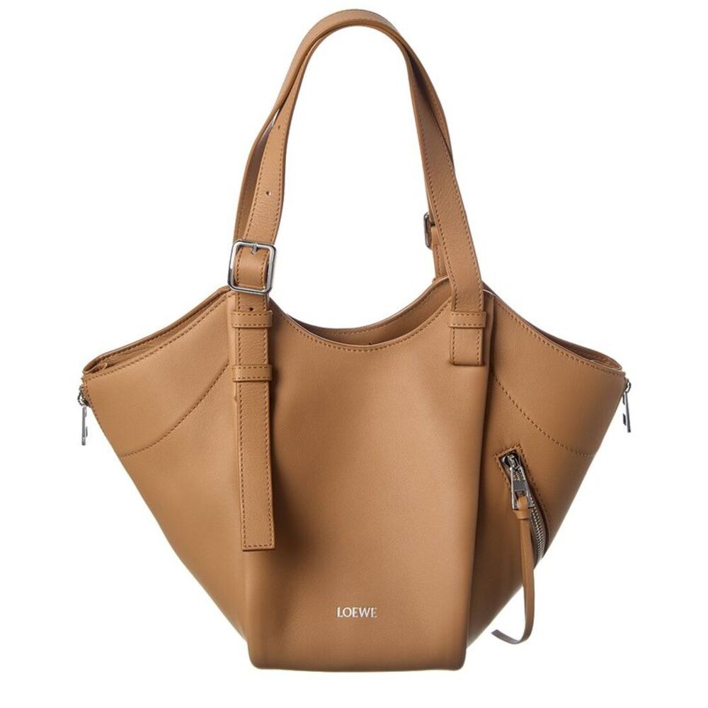 Loewe Hammock Flip Leather Tote, Brown